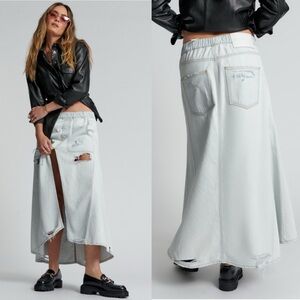 Free People One Teaspoon Denim Midi Maxi Skirt